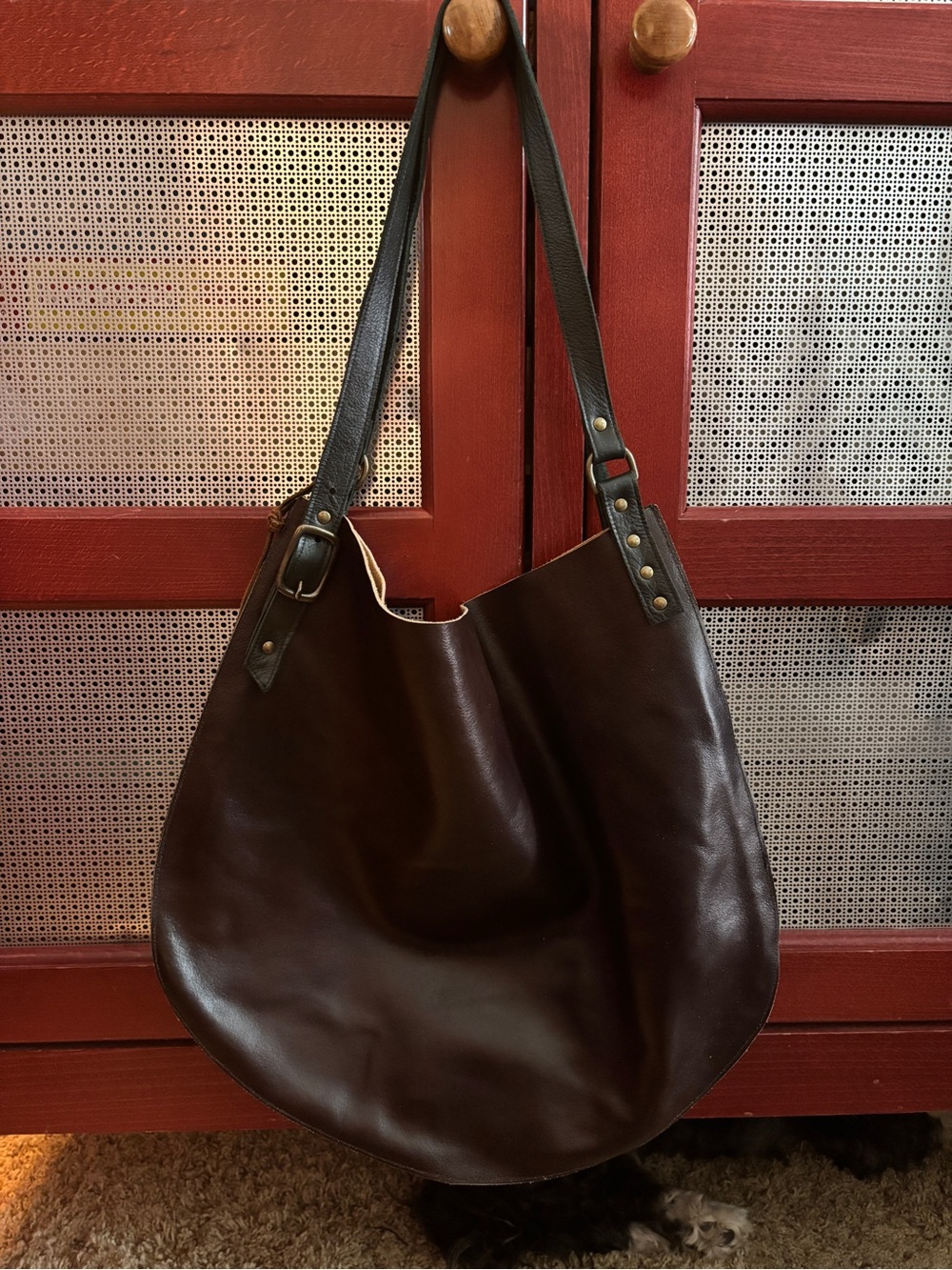 Everyday Dark Brown Leather Hobo Tote